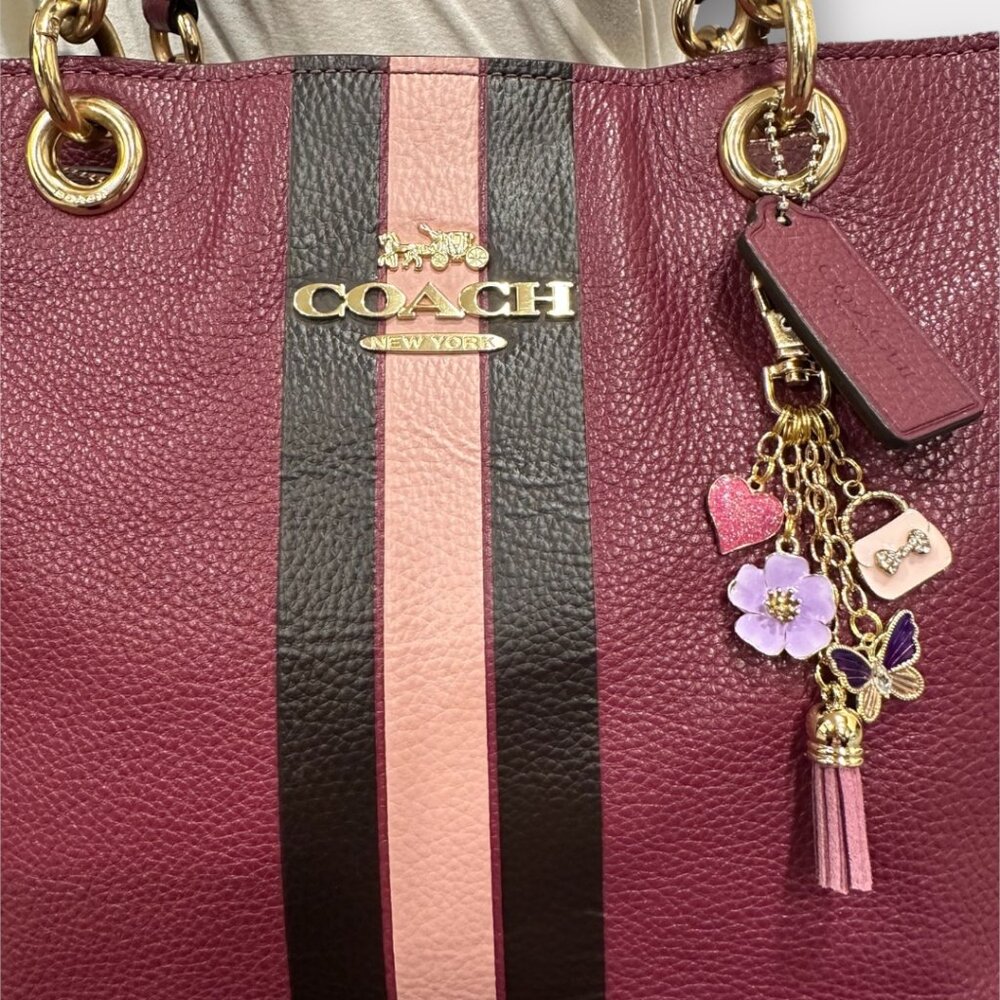 ⭐️⭐️SOLD⭐️⭐️ Coach Jes Pebbled Leather Tote/Shoulder Bag with Varsity Stripe - Picture 14 of 16